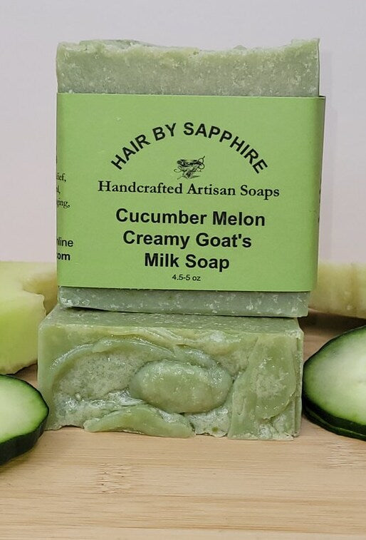 cucumber soap, antiaging soap, cucumber goat milk soap, cucumber melon soap, cucumber melon goat milk soap, cucumber melon soap hair by sapphire, hair by sapphire 