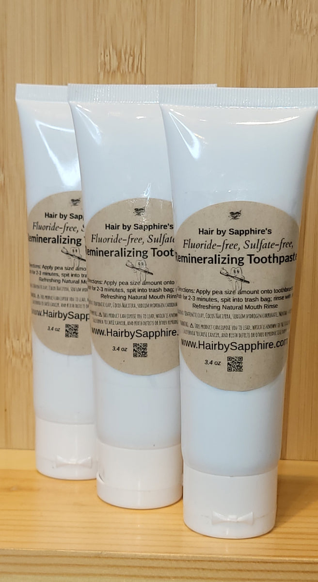 Fluoride-Free, Sulfate-Free Remineralizing Toothpaste 3.4 oz – HAIR BY ...