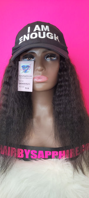 I AM ENOUGH Luxury Human Hair Hat Wig- Textured - 18 and 20 inches