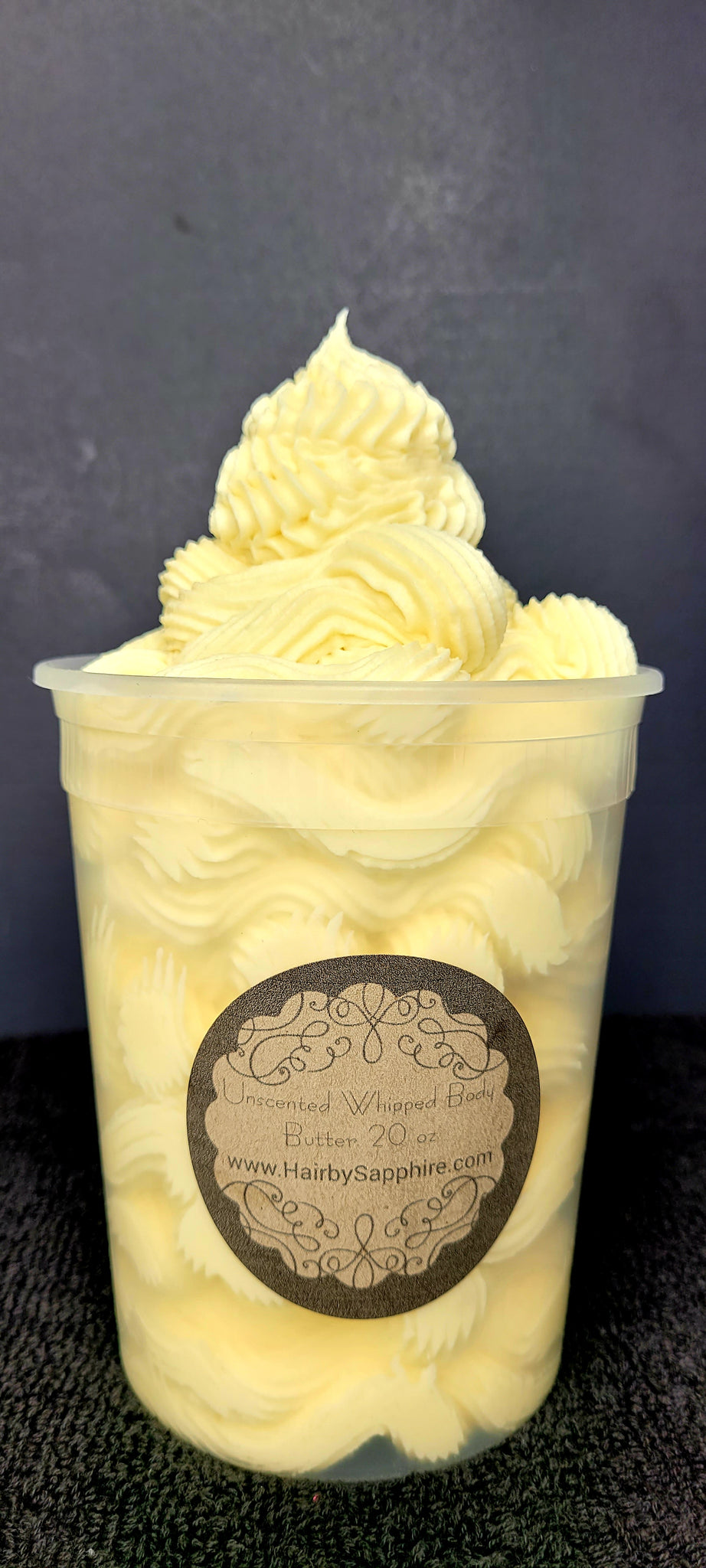 20 oz Unscented Raw Whipped Shea Body Butter Cream 